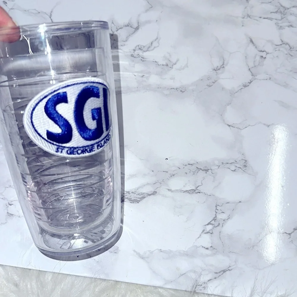 Tervis SGI St George Island Clear Tumbler with Blue Logo no lid